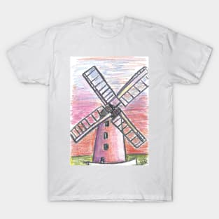 Ballycopeland windmill oil pastel drawing T-Shirt